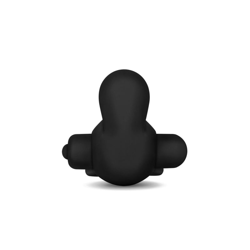 Вибро-насадка для пениса с эрекционными кольцами Power Clit Duo Silicone Cockring Black