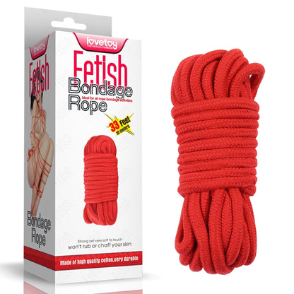 Красная веревка для связывания Fetish Bondage Rope 10 метров