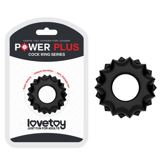 Черное эрекционное кольцо для пениса Power Plus
