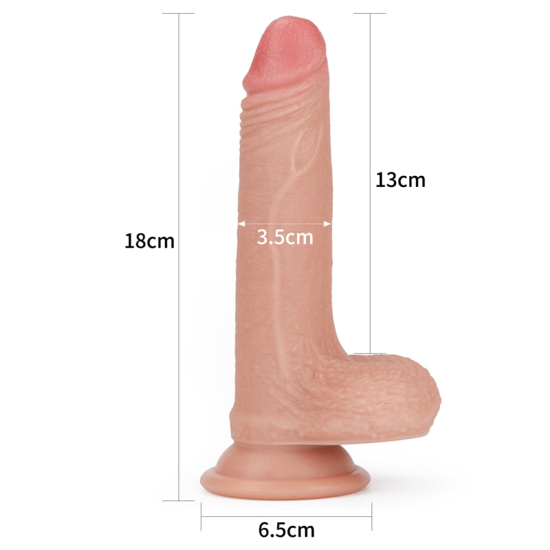 Реалистичный двухслойный фаллоимитатор телесный Dual layered Platinum Silicone Cock