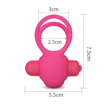 Вибро-насадка для пениса с эрекционными кольцами Power Clit Duo Silicone Cockring Pink