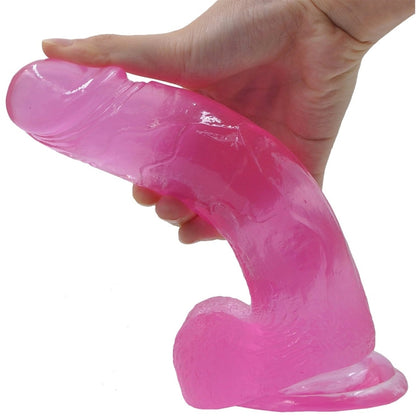 Фаллоимитатор на присоске розовый Jelly Studs Crystal Dildo Large