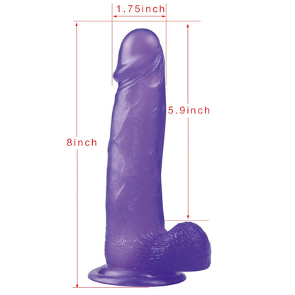 Фаллоимитатор на присоске фиолетовый Jelly Studs Crystal Dildo Large