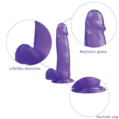 Фаллоимитатор на присоске фиолетовый Jelly Studs Crystal Dildo Large