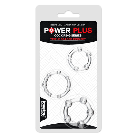 Набор из 3-х эрекционных колец Power Plus Triple Beaded Ring Set