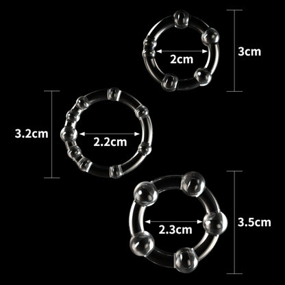 Набор из 3-х эрекционных колец Power Plus Triple Beaded Ring Set