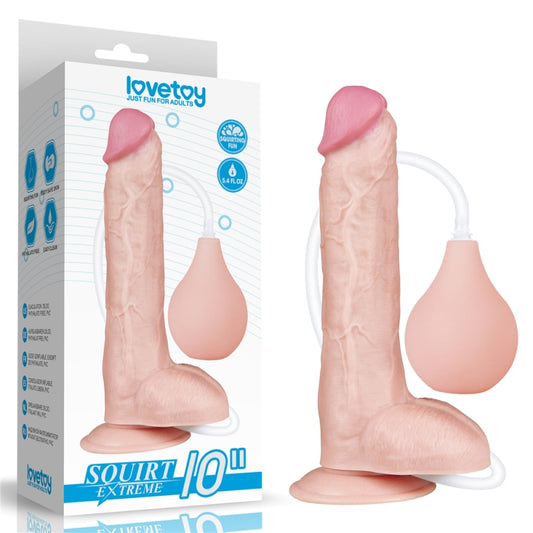 Телесный фаллоимитатор на присоске Squirt Extreme Dildo 10.0