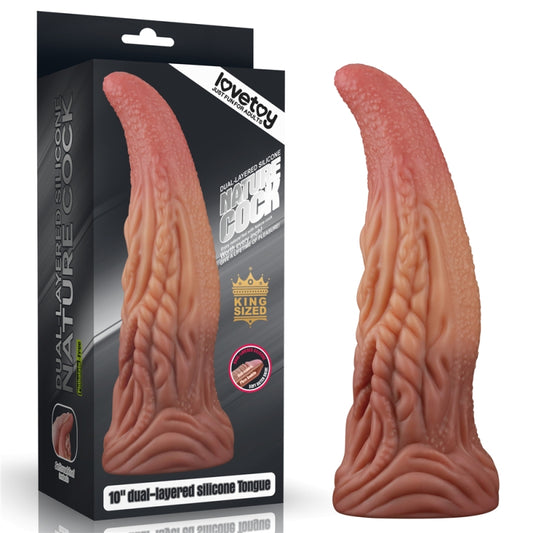 Двухслойный силиконовый фаллоимитатор Dual layered Platinum Silicone Tongue 10.0