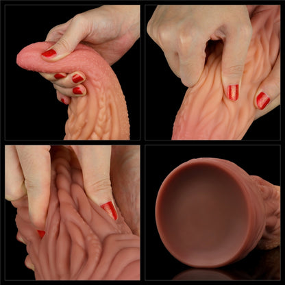 Двухслойный силиконовый фаллоимитатор Dual layered Platinum Silicone Tongue 10.0