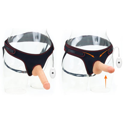 Женский страпон на ремешках Vibrating Easy Strapon Set 7.0