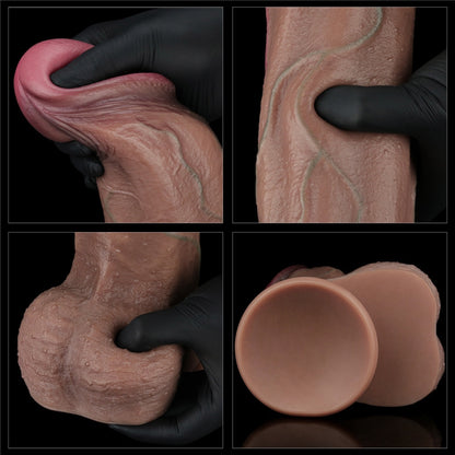 Фаллоимитатор гигант на присоске Dual Layered Silicone Cock XXL 13.0