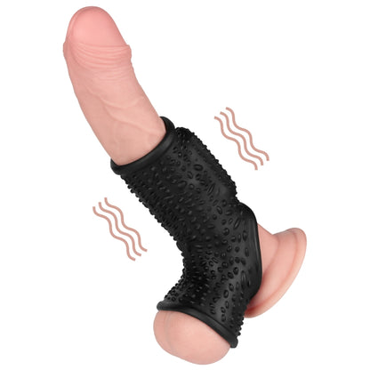 Насадка на пенис Vibrating Drip Knights Ring with Scrotum Sleeve Black