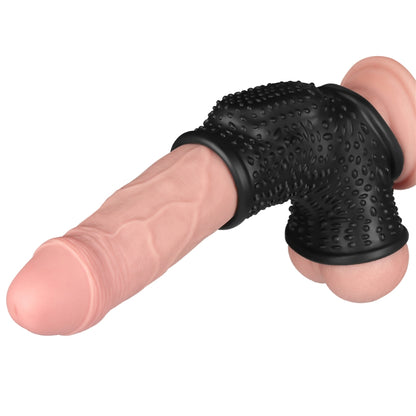 Насадка на пенис Vibrating Drip Knights Ring with Scrotum Sleeve Black