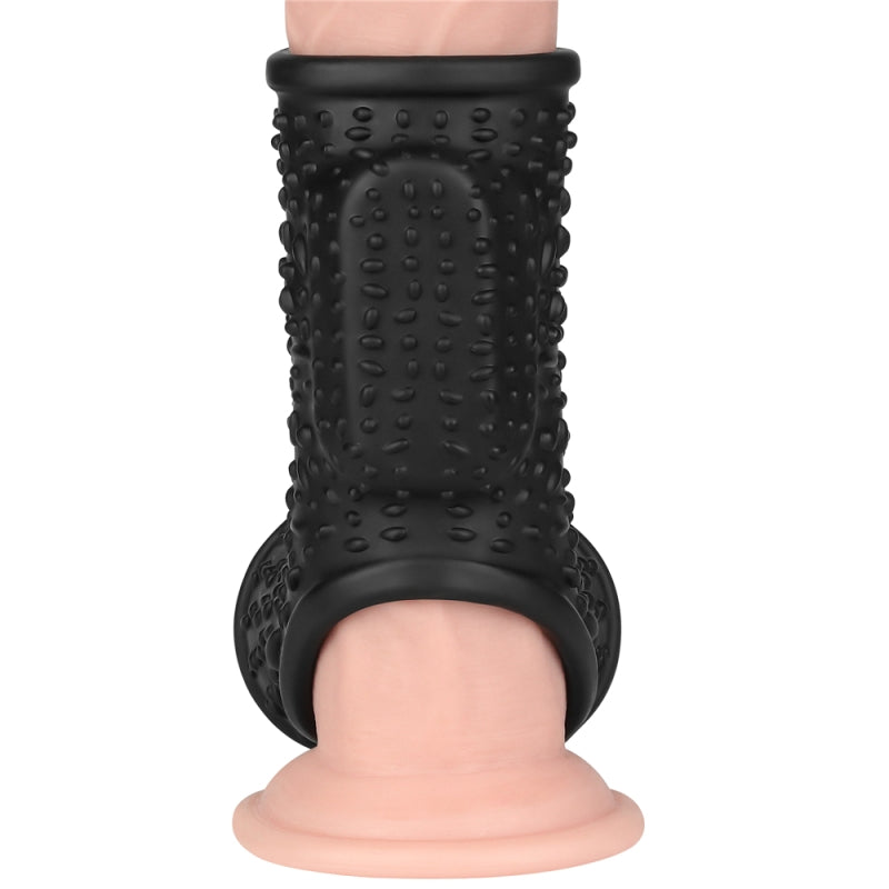 Насадка на пенис Vibrating Drip Knights Ring with Scrotum Sleeve Black