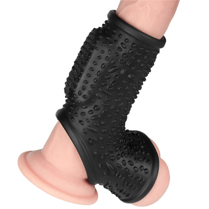 Насадка на пенис Vibrating Drip Knights Ring with Scrotum Sleeve Black
