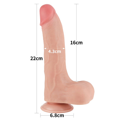 Фаллоимитатор с кожей на присоске Sliding Skin Dual Layer Dong Flesh 8.5