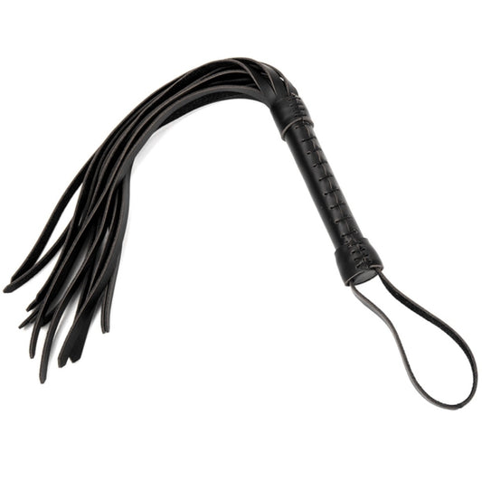 Черная кожаная плеть с рукояткой Black Leather Flogger